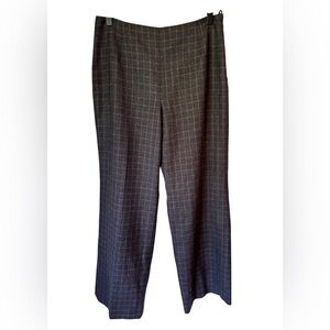 Vintage Talbots 100% Wool Charcoal Gray Check Lined Straight Leg Pants Size 10P
